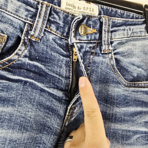 DPSR Distressed Medium Wash Ripped Skinny Straight Jeans Denim Size Small 31x32 - Picture 5 of 15